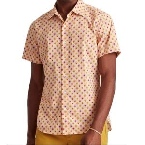 BONOBOS Riviera Stretch Slim Fit Short Sleeve Button Down Shirt Mens Size Large